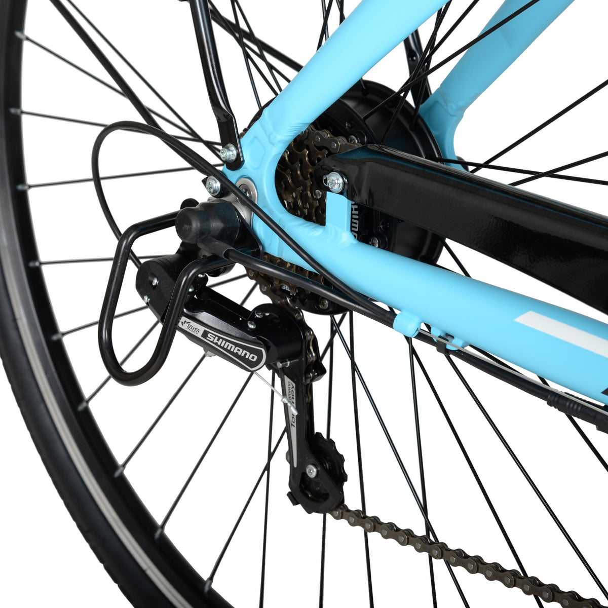 Hyper Bicycles E-Ride 700C 36V Electric Commuter E-Bike for Adults, Pedal-Assist, 250W Motor, Black