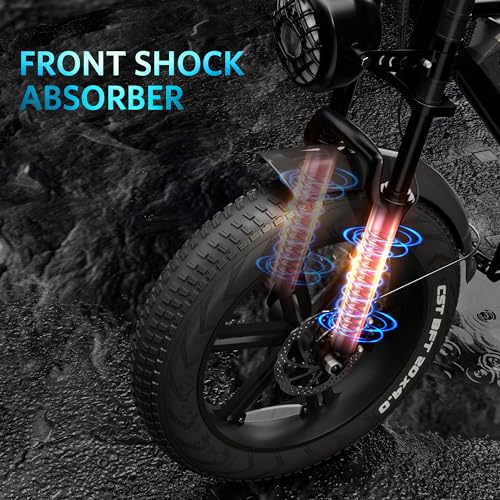 OUXI V8 Electric Bike Adults, Electric Mountain Bike with 750W Motor 48V 15Ah Removable Larger Battery 31MPH 20'' Fat Tire E Bike Black