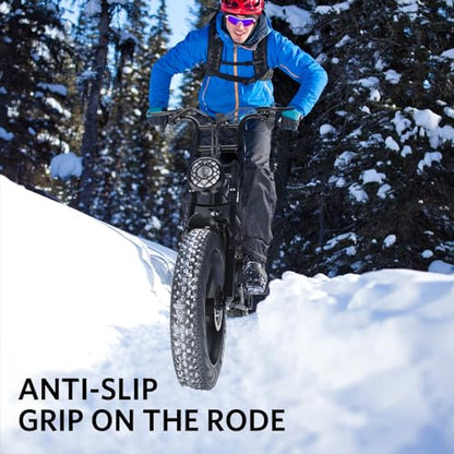 OUXI V8 Electric Bike Adults, Electric Mountain Bike with 750W Motor 48V 15Ah Removable Larger Battery 31MPH 20'' Fat Tire E Bike Black