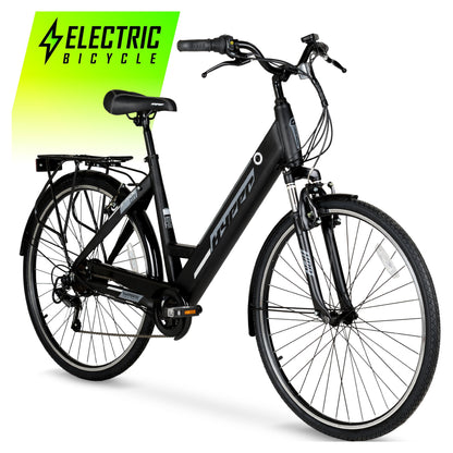 Hyper Bicycles E-Ride 700C 36V Electric Commuter E-Bike for Adults, Pedal-Assist, 250W Motor, Black