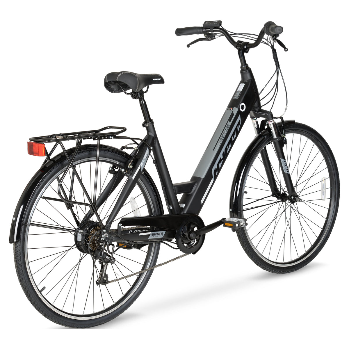Hyper Bicycles E-Ride 700C 36V Electric Commuter E-Bike for Adults, Pedal-Assist, 250W Motor, Black