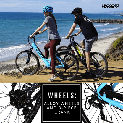 Hyper Bicycles E-Ride 700C 36V Electric Commuter E-Bike for Adults, Pedal-Assist, 250W Motor, Black