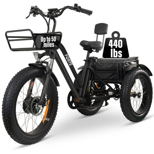 Electric Trike for Adults, 3 Wheel Motorized Bicycle, Long Range Adult Tricycle, Black
