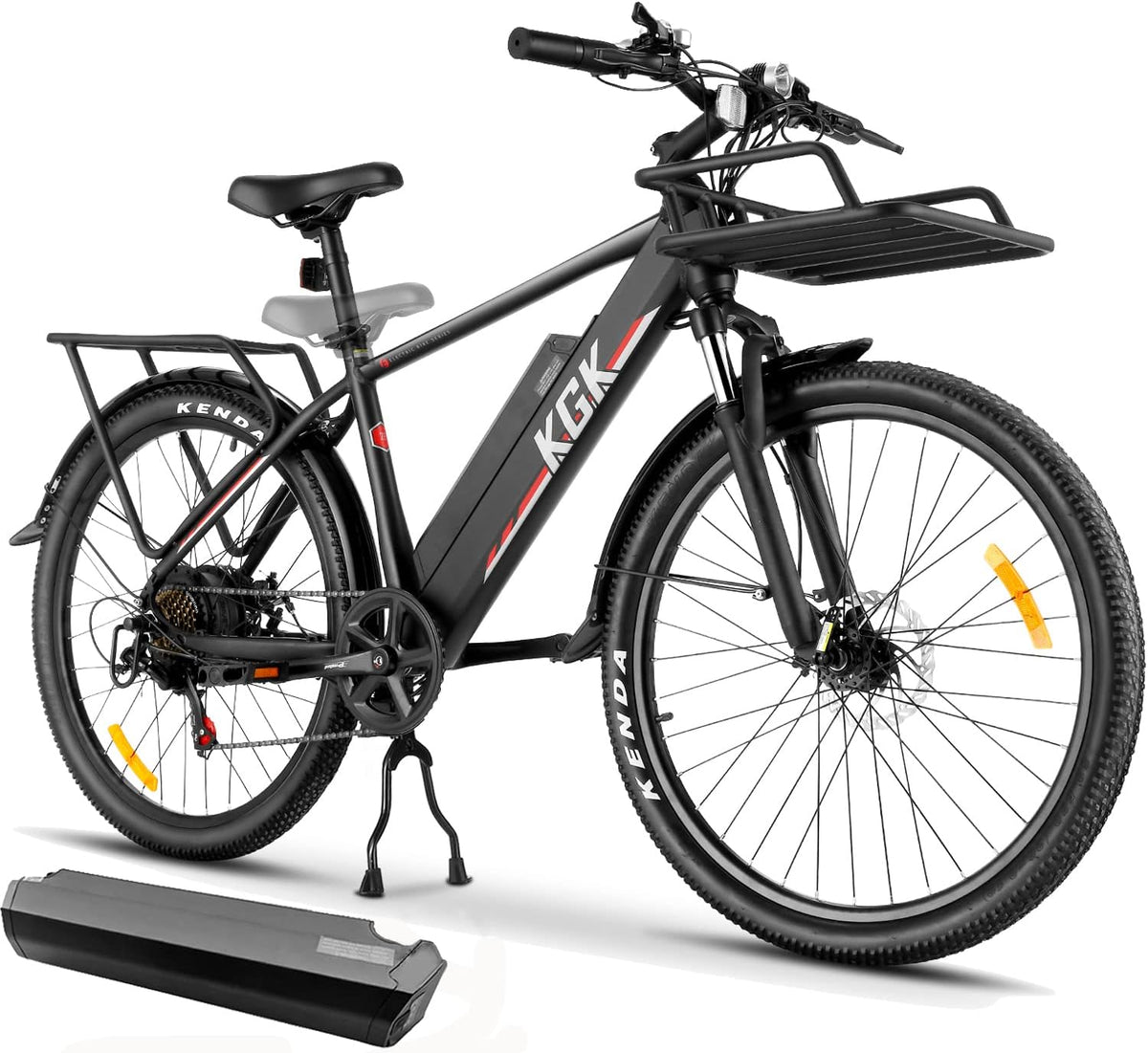 26" Electric Bike for Adults Electric Mountain Bike for Men Women with Suspension Fork/375Wh Removable Battery, Fat Tire Electric City Bicycle Electric Commuter Bike for Adults Off Road Trek Ebike