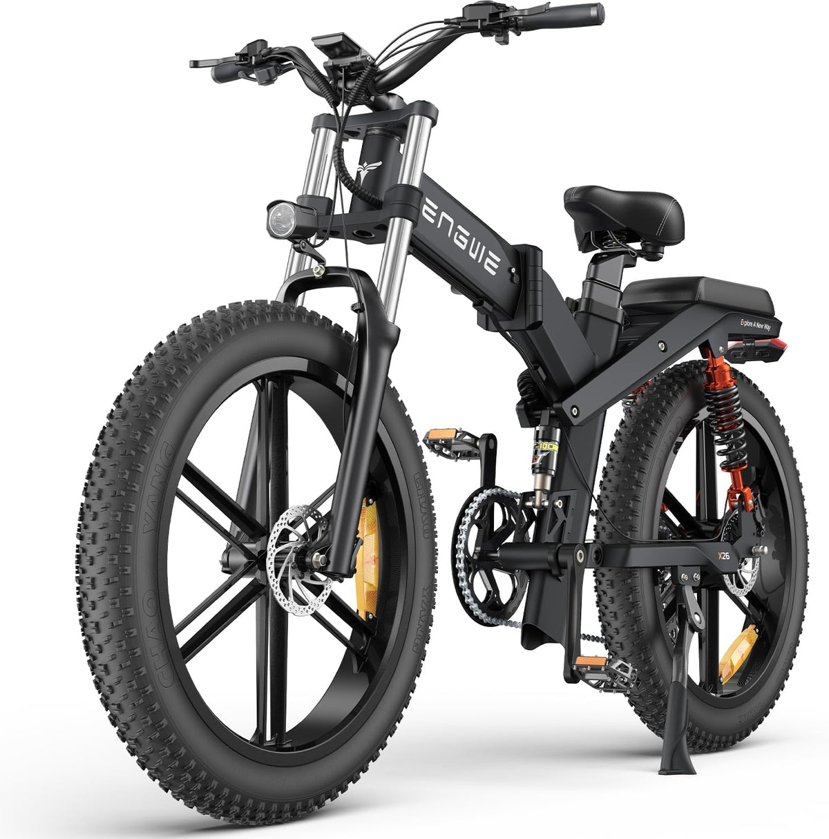 ENGWE X26 Fat Tire Electric Bike, 1200W(Peak) Motor Ebike for Adults,95 Miles 31MPH 26'' Mountain Ebike，48V19.2A(29.2Ah-Dual Battery Option),All Terrain