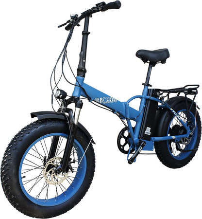 Electric Bike Foldable 20" 4.0 Fat Tire Electric Bicycle with 750W Motor 48V 13AH Removable Battery Shimano 7-Speed Gears Front Suspension Fork Ebikes for Adults