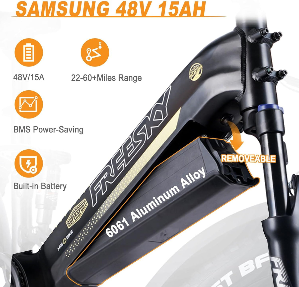 FREESKY Electric Bike for Adults 𝟏𝟐𝟎𝟎𝐖 Motor 48V 𝟐𝟎𝐀𝐡 Samsung Cells Battery Full Suspension Dual Hydralic Brakes 4.0×20” Fat Tires Electric Bicycle,Step-Thru up to 28+MPH &90Miles E Bike