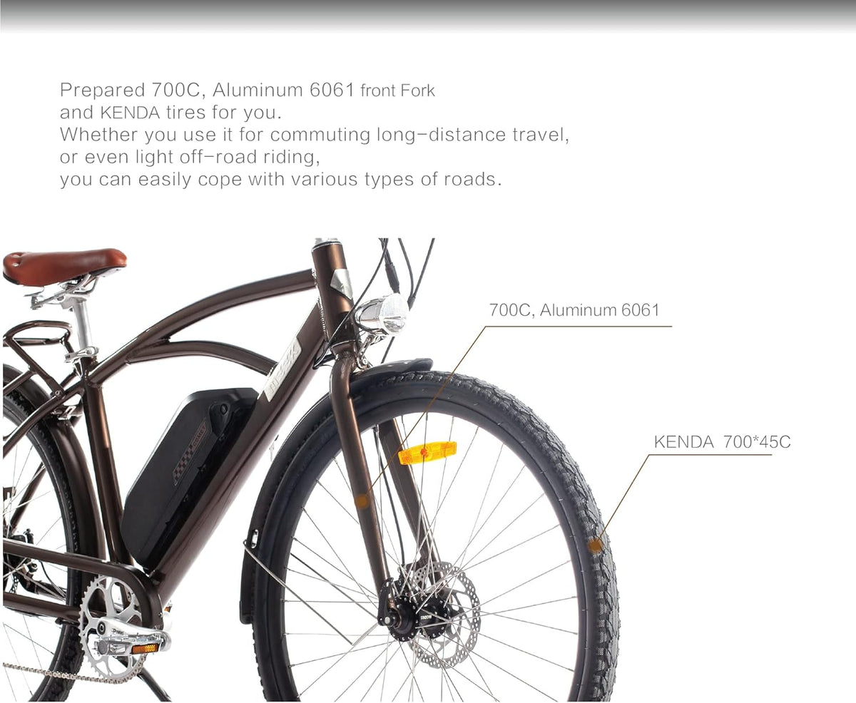 Electric Bike for Adults 500W/750W Motor E Bike 28mph Removable Larger Battery 7-Speed 26''/28'' Urban Electric Mountain Bicycle UL