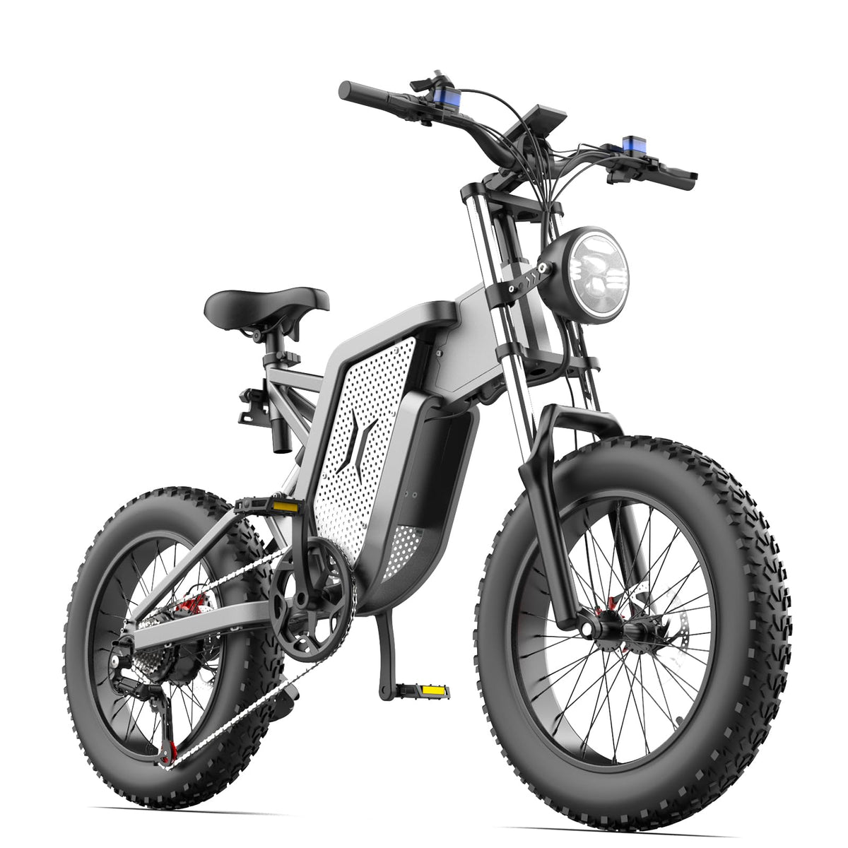 EKXBIKE X20 Electric Bike for Adults 2000W 35AH Off Road Snow Urban Commuter Ebike 20" Fat Tire Mountain Bicycle, 34MPH, 7-Speed, Hydraulic Oil Brake, Electric Dirt Bike with Removable Battery