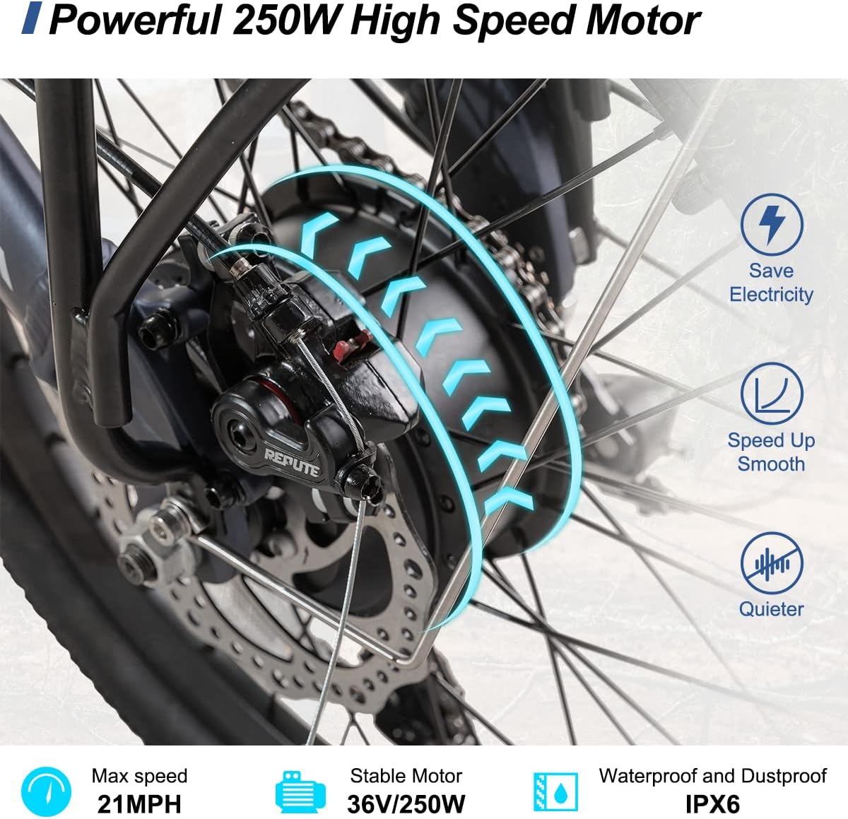 Hiland ROCKSHARK 20 inch Folding Electric Bike for Adults Teens with 250W Motor, 36V 7.8AH Removable Battery&Shimano 7-Speed Electric Bicycles,Urban Ebike for Men Women
