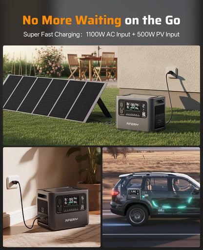 AFERIY P210 Solar Generator 2048Wh Portable Power Station 2400W (4800W Peak