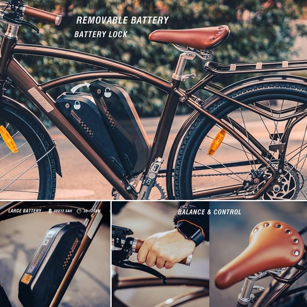 Electric Bike for Adults 500W/750W Motor E Bike 28mph Removable Larger Battery 7-Speed 26''/28'' Urban Electric Mountain Bicycle UL