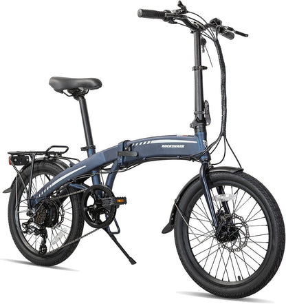 Hiland ROCKSHARK 20 inch Folding Electric Bike for Adults Teens with 250W Motor, 36V 7.8AH Removable Battery&Shimano 7-Speed Electric Bicycles,Urban Ebike for Men Women
