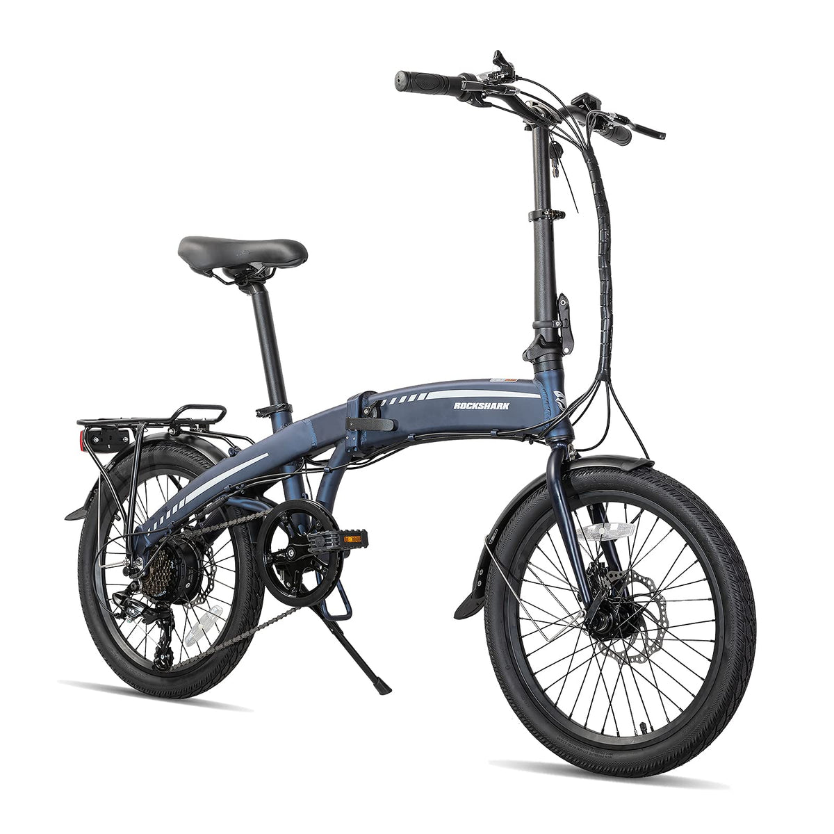 Hiland ROCKSHARK 20 inch Folding Electric Bike for Adults Teens with 250W Motor, 36V 7.8AH Removable Battery&Shimano 7-Speed Electric Bicycles,Urban Ebike for Men Women