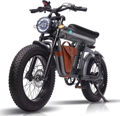 SMARTRAVEL Electric Bike for Adults,1200W Brushless Motor,48V/20Ah,20”x4.0 Fat Tire,Up to 32MPH Commuter Electric Bicycle,with Front/Rear Turn Signals