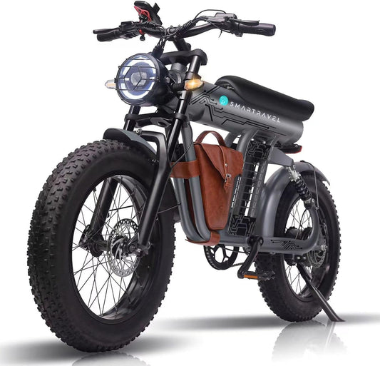 SMARTRAVEL Electric Bike for Adults,1200W Brushless Motor,48V/20Ah,20”x4.0 Fat Tire,Up to 32MPH Commuter Electric Bicycle,with Front/Rear Turn Signals
