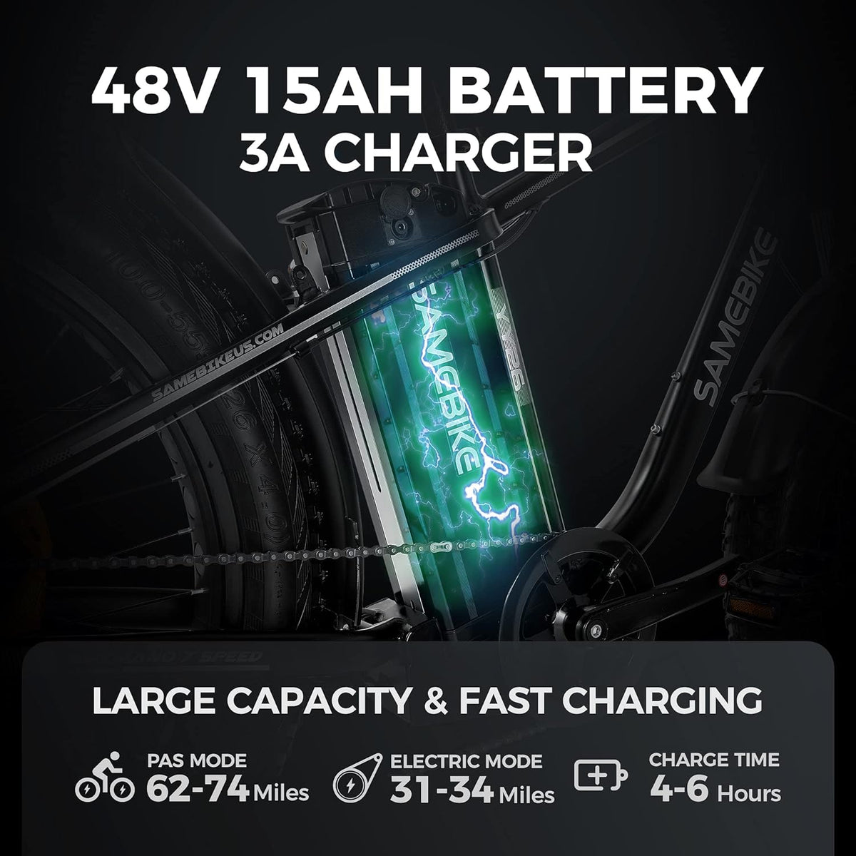 750W 26 inch Fat Tire Electric Bike for Adults 48V 14.5AH Battery Electric Mountain Bike, LCD Display with USB Urban E-bike with Front Suspension, 7-Speed Gears