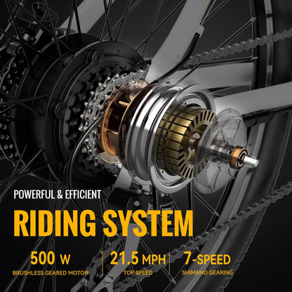 Heybike Race Max Electric Bike for Adults with 500W Motor, 22mph Max Speed, 600WH Removable Battery Ebike, 27.5" Electric Mountain Bike with 7-Speed and Front Suspension