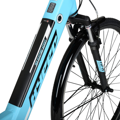 Hyper Bicycles E-Ride 700C 36V Electric Commuter E-Bike for Adults, Pedal-Assist, 250W Motor, Black