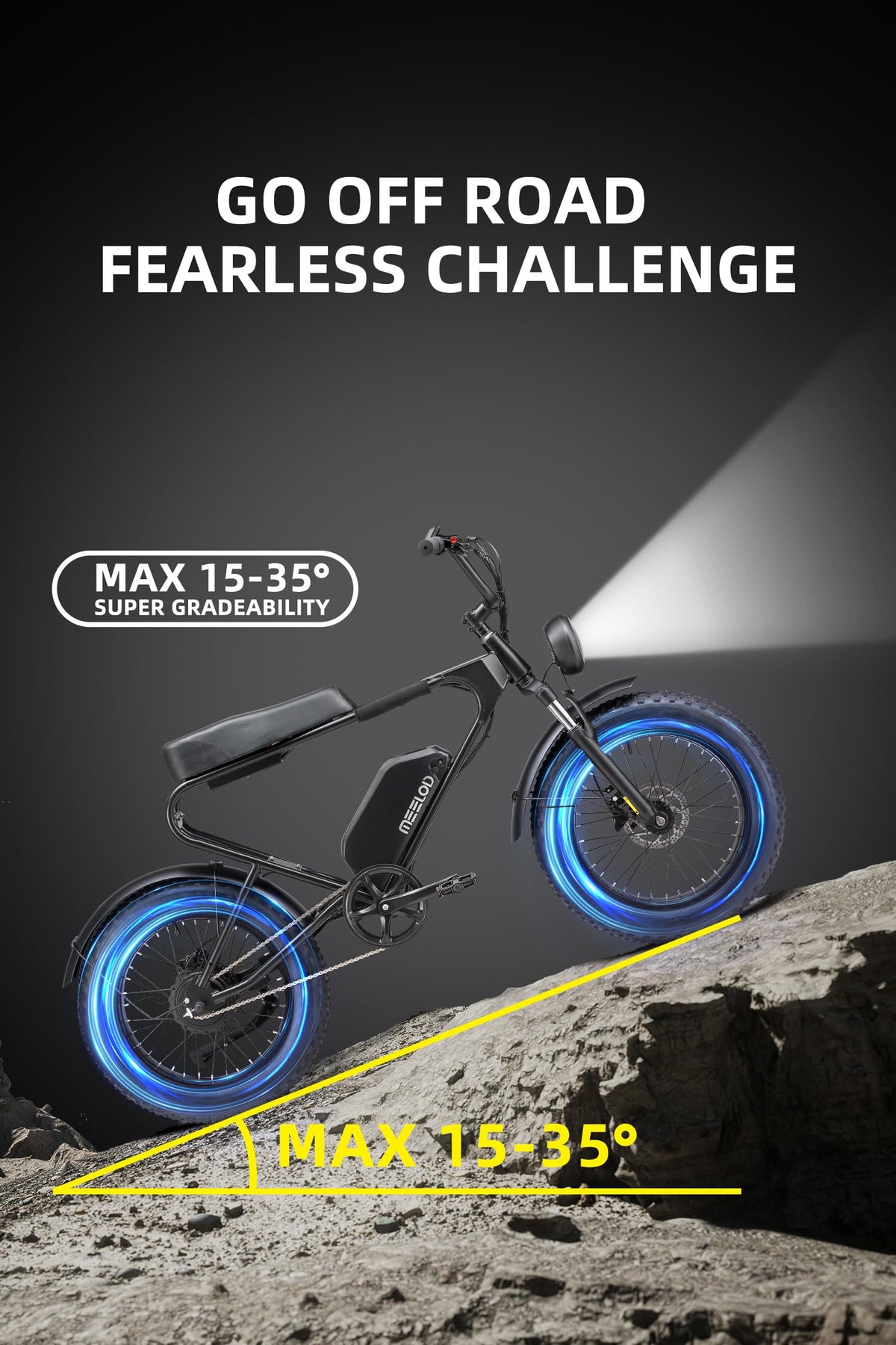 MEELOD Electric Bike for Adults with 750W Brushless Motor 28MPH Commuting Electric Mountain Bike 48V Removable Battery 12V LED Headlight 4.0 Fat