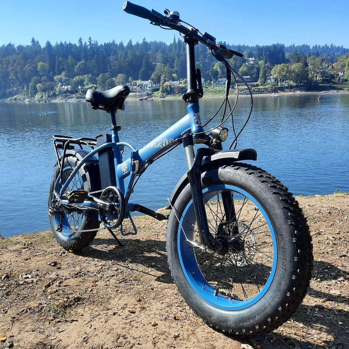Electric Bike Foldable 20" 4.0 Fat Tire Electric Bicycle with 750W Motor 48V 13AH Removable Battery Shimano 7-Speed Gears Front Suspension Fork Ebikes for Adults