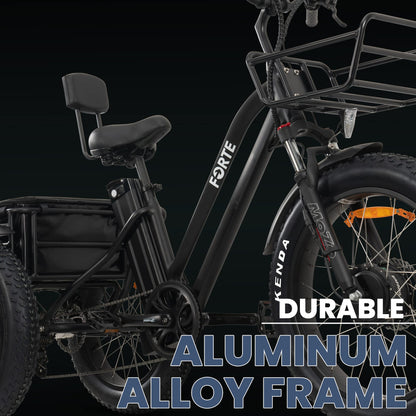 Electric Trike for Adults, 3 Wheel Motorized Bicycle, Long Range Adult Tricycle, Black