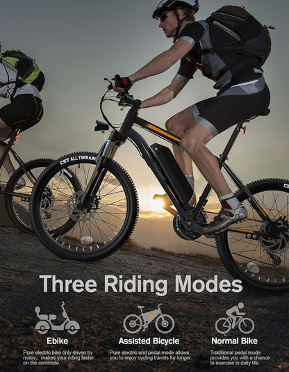 Electric Bike for Adults 26'' Ebike with 350W Motor, 19.8MPH Electric Mountain Bike with Lockable Suspension Fork, Removable 36V 374Wh Battery, Shimano 21 Speed Gears