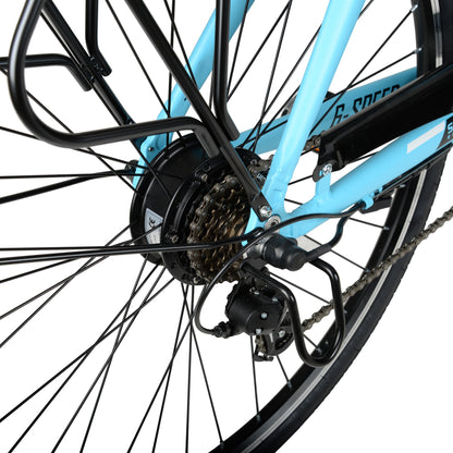 Hyper Bicycles E-Ride 700C 36V Electric Commuter E-Bike for Adults, Pedal-Assist, 250W Motor, Black