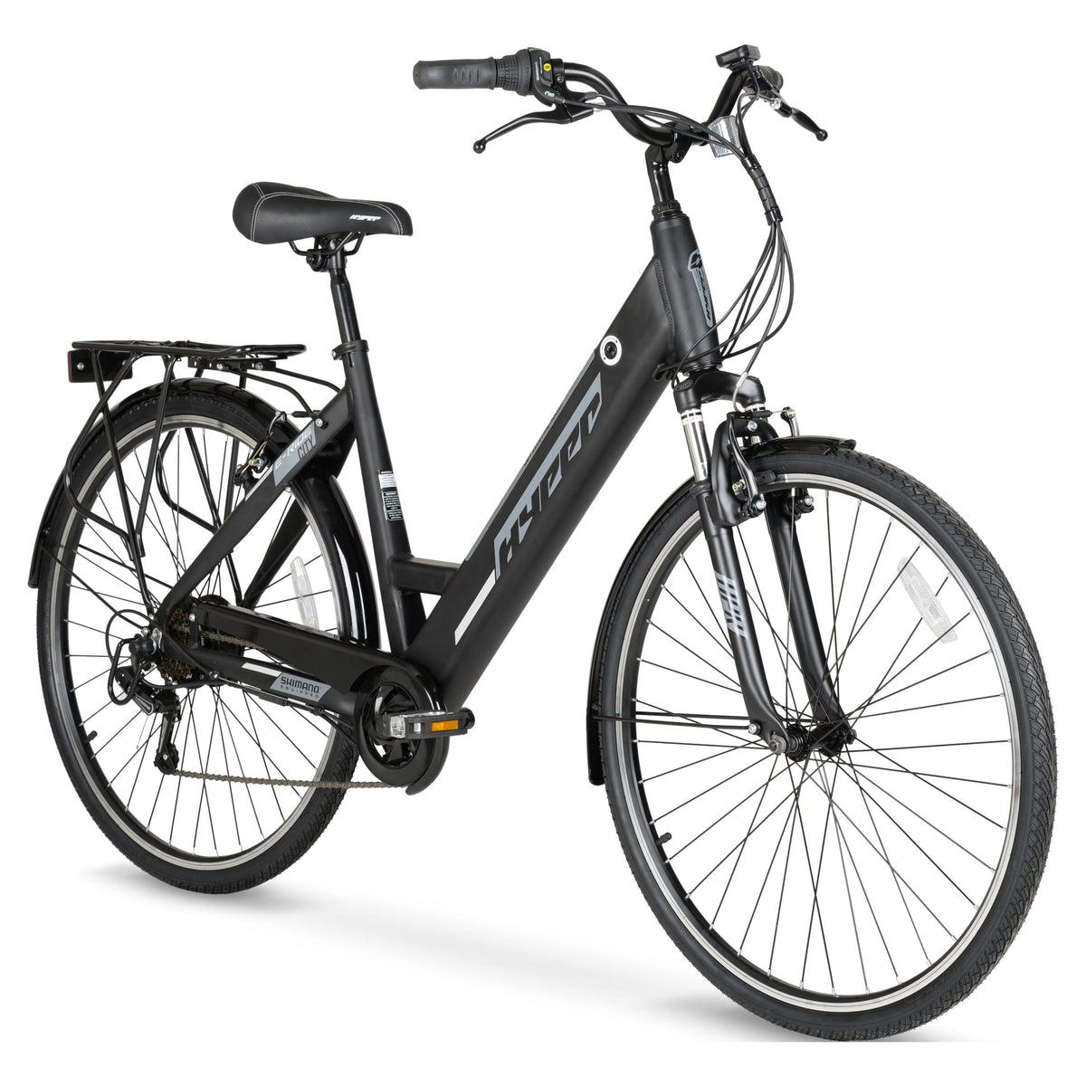 Hyper Bicycles E-Ride 700C 36V Electric Commuter E-Bike for Adults, Pedal-Assist, 250W Motor, Black