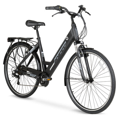 Hyper Bicycles E-Ride 700C 36V Electric Commuter E-Bike for Adults, Pedal-Assist, 250W Motor, Black