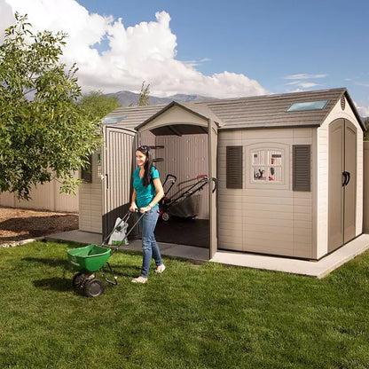 Lifetime 15′ x 8′ Dual-Entry Outdoor Storage Shed